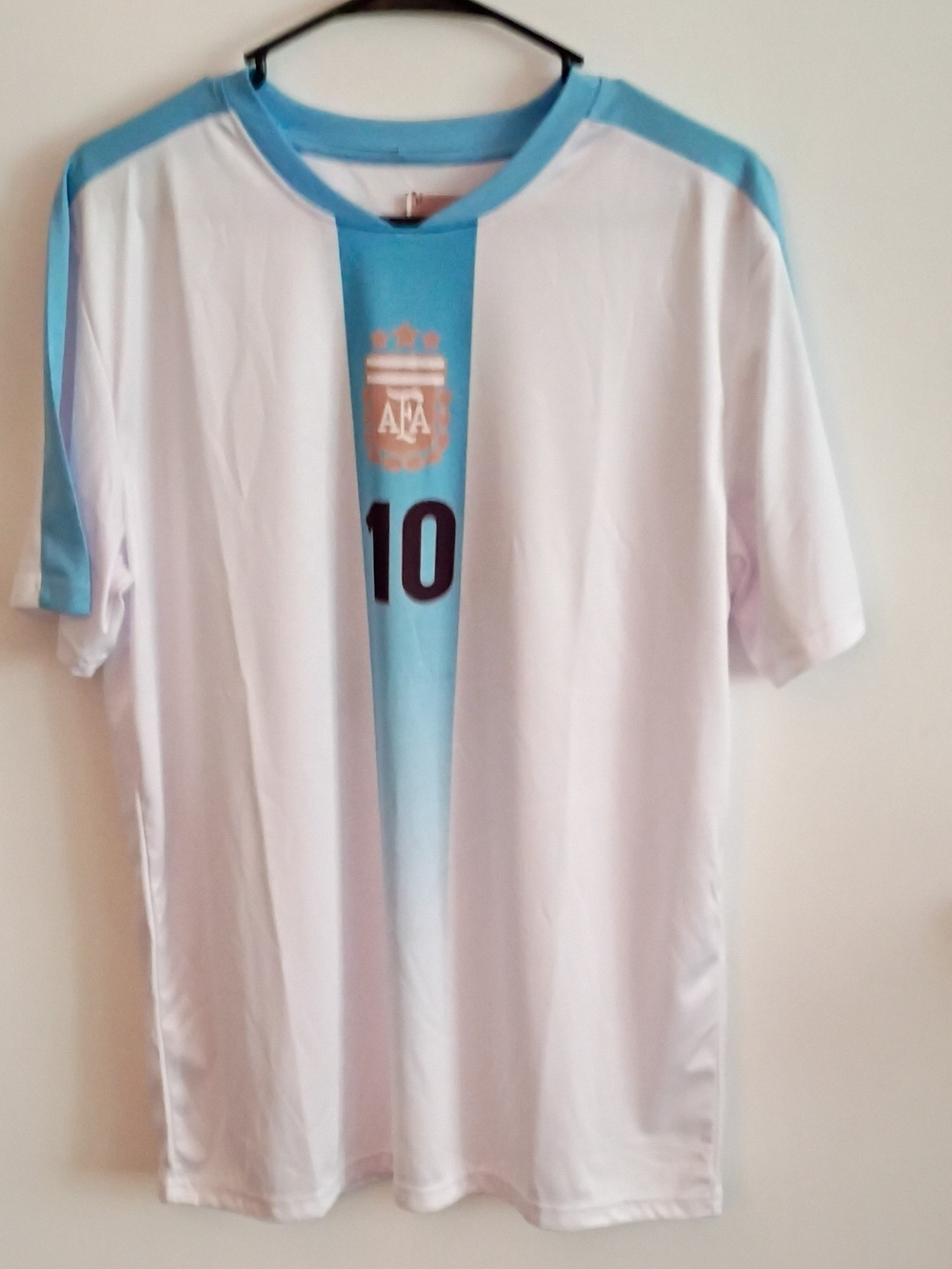 Men's Short-Sleeve Soccer Jersey - White & Light Blue